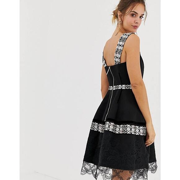 madeleine dress bronx and banco mixed lace dress